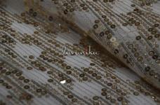 180 Grams Two Color Sequins Embroidery on Dyeable Viscose Georgette Fabric 44inch